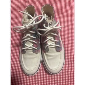 Polo Ralph Lauren Women Canvas Plaid High Top Sneakers Shoes Size 5.5